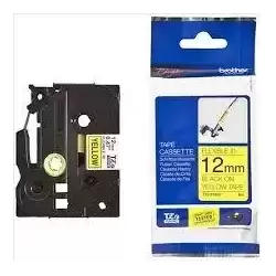 TZEFX631 BROTHER CINTA ROTULADORA LAMINADA FLEXIBLE TEXTO NEGRO SOBRE AMARILLO - 12MMX8M