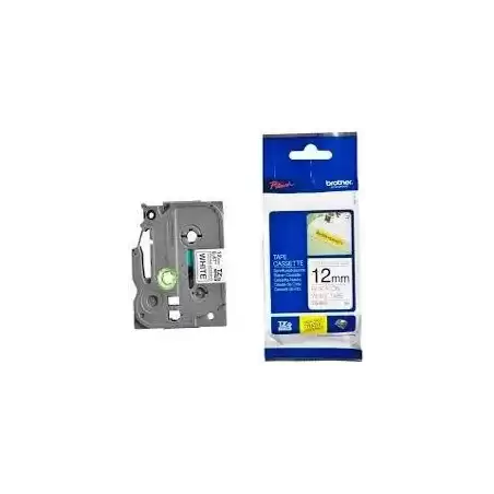 TZES231 BROTHER CINTA ROTULADORA LAMINADA SUPER ADHESIVA TEXTO NEGRO SOBRE BLANCO - 12MMX8M