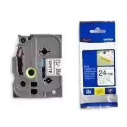 TZES251 BROTHER CINTA ROTULADORA LAMINADA SUPER ADHESIVA TEXTO NEGRO SOBRE BLANCO - 24MMX8M