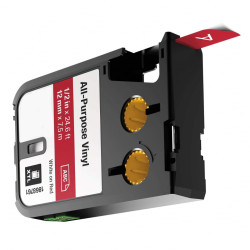 Dymo 1868761 cinta vinilo XTL compatible (12mm blanco sobre rojo)