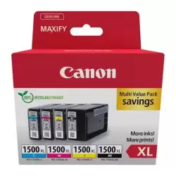 9182B010 CANON TINTA ECOPACK BK+C/M/Y PACK 4XL PARA MAXIFY IB 4050/4150 - MB 5150/5155/5350/5450 - PGI 1500XL