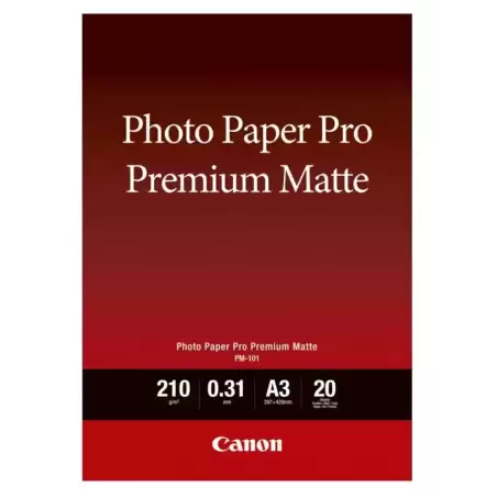 8657B006 CANON PAPEL FOTOGRAFICO PM-101 A3 PRO PREMIUM MATTE 210GR. (20 HOJAS)
