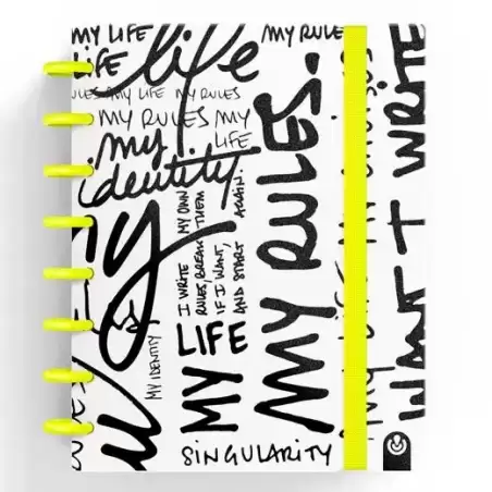 66017180 CARCHIVO CUADERNO INGENIOX EDIT MY LIFE A5 80H 100GR CUADRÍCULA AMARILLO NEÓN