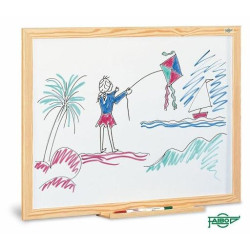 402-2IND FAIBO PIZARRA BLANCA ESTRATIFICADA MARCO DE MADERA SIN CAJETIN 80X120CM