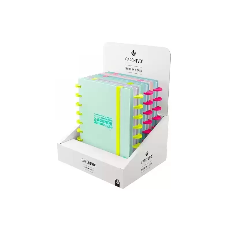 66053881 CARCHIVO AGENDA DE DISCOS INGENIOX SIN FECHA A5 80H 100GR SV NEÓN PASTEL EXPOSITOR 6 UD