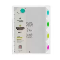 66114199 CARCHIVO SEPARADORES INGENIOX NEON A4 EXTRAÍBLES 4 POSICIONES PP