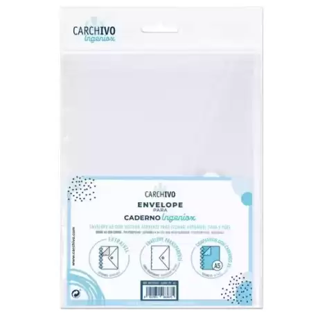 66125001 CARCHIVO SOBRE INGENIOX A5 EXTRAÍBLE CIERRE C/VELCRO POLIPROPILENO TRANSPARENTE