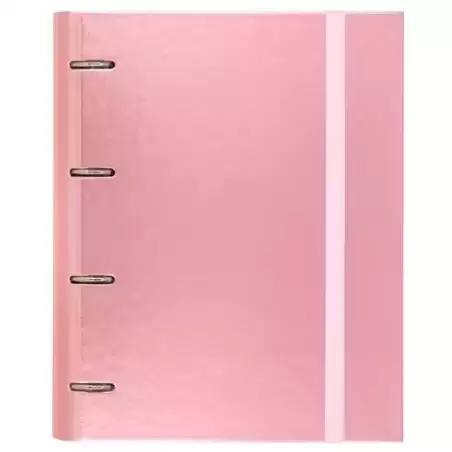 12257425 CARCHIVO CARPETA ANILLAS 4X35MM CARPEBLOCK METAL C/RECAMBIO 100H A4 90GR 1 BANDA COLOR CARTÓN PLASTIFICADO ROSA