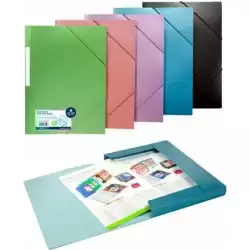 20180108 CARCHIVO CARPETA METAL TRES SOLAPAS GOMAS A4 POLIPROPILENO GRIS METALIZADO