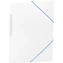 2033K40 CARCHIVO CARPETA 3 SOLAPAS FOLIO C/GOMAS PP OPACO BLANCO