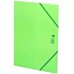 2033L21 CARCHIVO CARPETA 3 SOLAPAS FOLIO C/GOMAS CARTÓN BRILLO LUZ VERDE