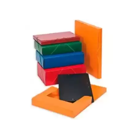 373BM34 CARCHIVO CARPETA DE PROYECTOS 3CM MONTADA CARTÓN COMPACTO PINTADO BRILLO CON GOMAS FOLIO NEGRO