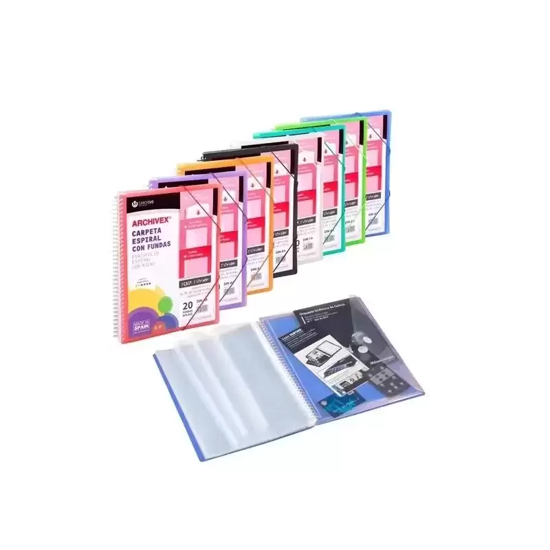 53034002 CARCHIVO ARCHIVEX-STAR CANGURO PERSONALIZABLE A4 CON 40 FUNDAS PP ESPIRAL INCOLORO