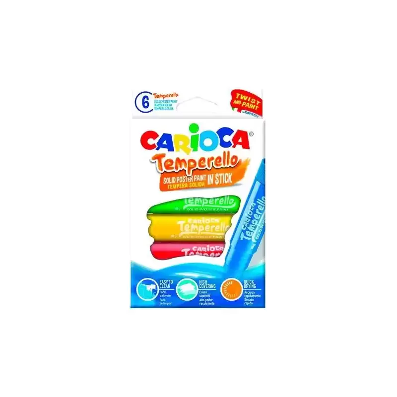 42739 CARIOCA TÉMPERA SÓLIDA TEMPERELLO COLORES - CAJA DE 6