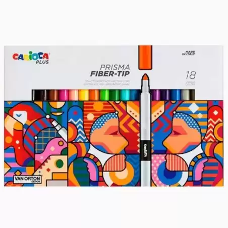 45206 CARIOCA PLUS ROTULADORES PRISMA COLORES SURTIDOS CAJA 18 UD
