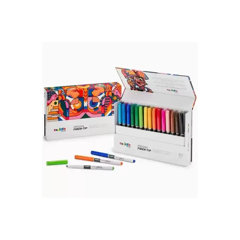 45208 CARIOCA PLUS ROTULADORES PRISMA COLORES SURTIDOS CAJA RÍGIDA 30 UD