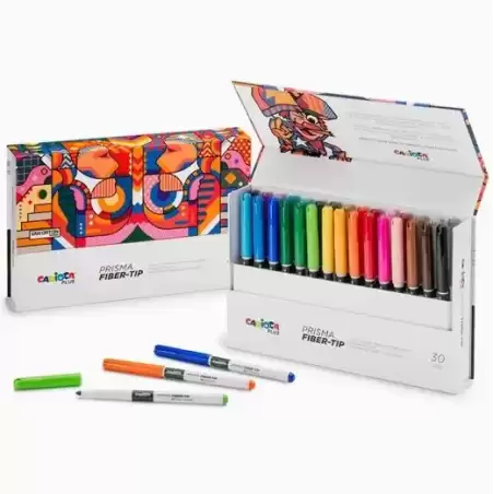45208 CARIOCA PLUS ROTULADORES PRISMA COLORES SURTIDOS CAJA RÍGIDA 30 UD