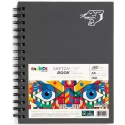 45226 CARIOCA PLUS BLOC DE DIBUJO SKETCHBOOK ESPIRAL A5 40H PRECORTADAS 160GR