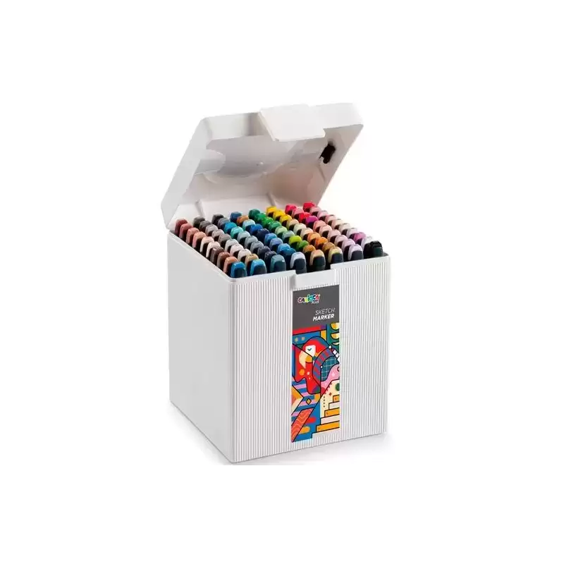 45243 CARIOCA PLUS SKETCH MARKER DOBLE PUNTA CINCEL/PINCEL COLORES SURTIDOS CAJA PREMIUM 80 UD