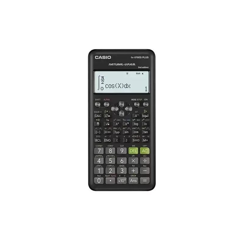 FX-570ES PLUS-2 CASIO CALCULADORA CIENTIFICA FX-570ES PLUS 2ND EDITION 10+2 DÍGITOS 417 FUNCIONES 9 MEMORIAS NEGRO