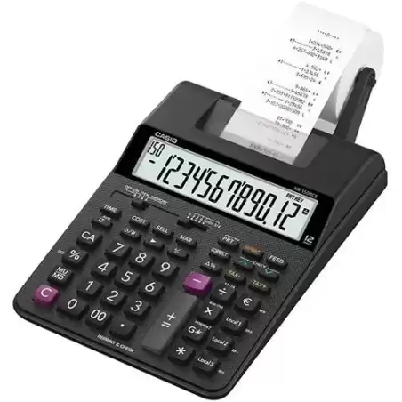 HR-150RCE CASIO CALCULADORA DE OFICINA CON IMPRESORA HR-150RCE 12 DÍGITOS NEGRO