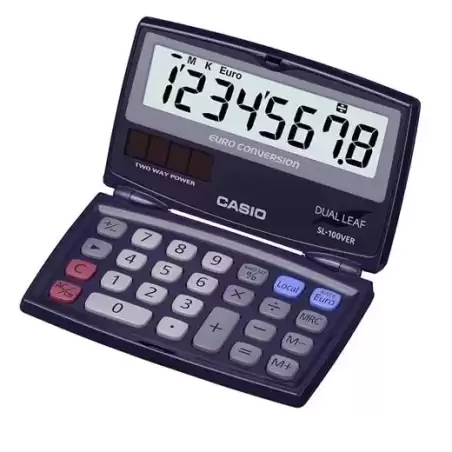 SL-100VER CASIO CALCULADORA BOLSILLO 8 DIGITOS PANTALLA GRANDE LCD AZUL MARINO