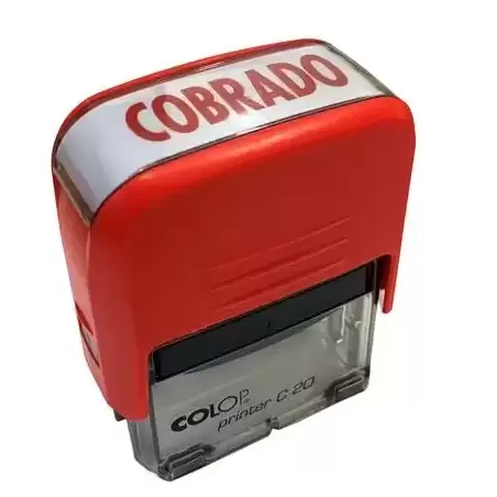151881R COLOP SELLO PRINTER C20 FORMULA " COBRADO " ALMOHADILLA E/20 14X38MM ROJO