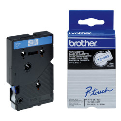 TC203 BROTHER Cinta laminada blanco/azul 12mm