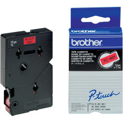 TC401 BROTHER Cinta laminada rojo/negro 12mm
