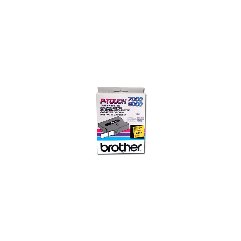 TX651 BROTHER Cinta laminada amarillo/negro 24mm