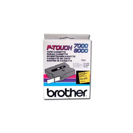 TX651 BROTHER Cinta laminada amarillo/negro 24mm