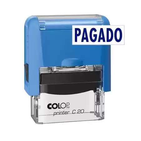 501090 COLOP SELLO PRINTER C20 FORMULA " PAGADO " ALMOHADILLA E/20 14X38MM AZUL