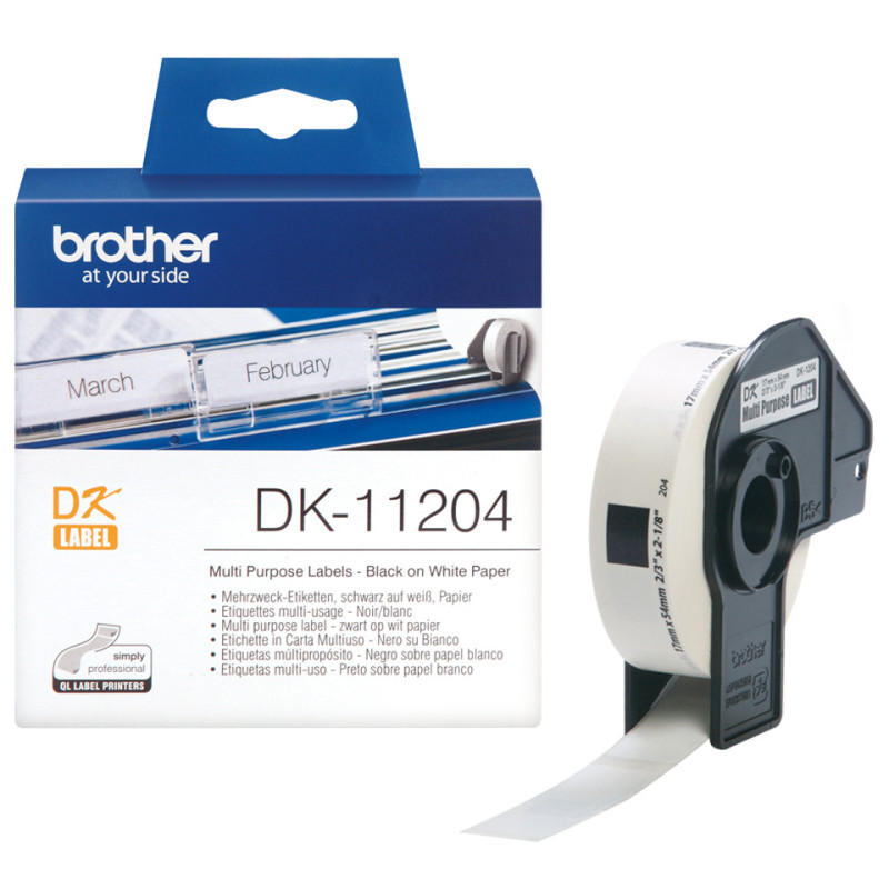 DK11204 BROTHER Rollo de Etiquetas de 17x54mm de 400 Uds.