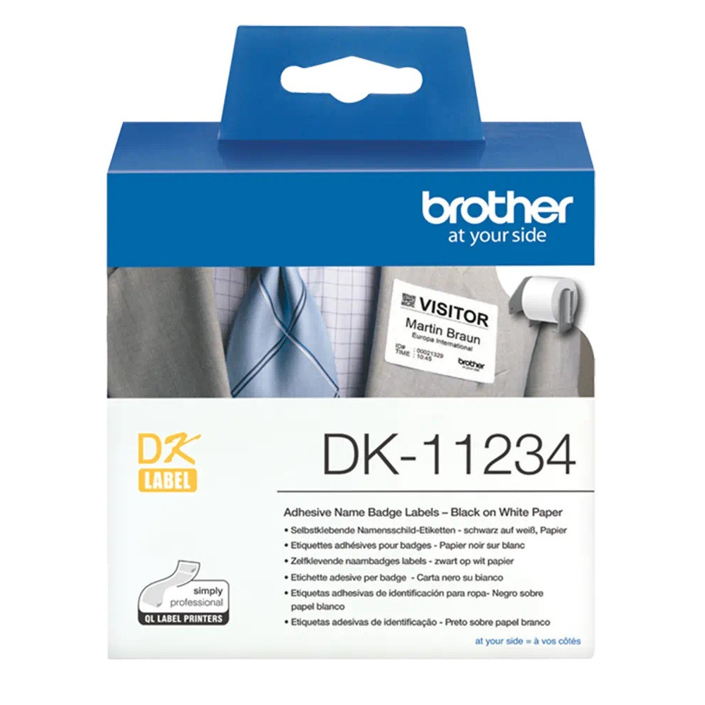 DK11234 BROTHER Rollo de Etiquetas precortadas de identificacion 260 etiquetas blancas de 60 x 86 mm