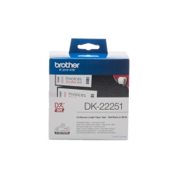 DK22251 BROTHER Cinta continua de papel termico para impresion en negro y rojo 62 mm. x 15