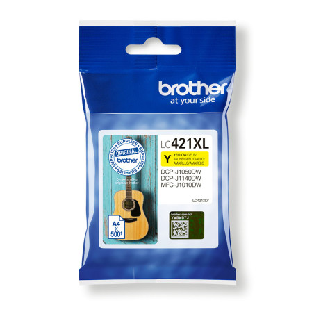 LC421XLY BROTHER Cartucho de tinta amarillo de larga duracion LC421XLY para DCP-J1050DW / DCP-J1140DW / MFC-J