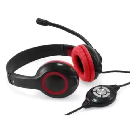 CCHATSTARU2R CONCEPTRONIC AURICULARES BIAURAL ESTEREO MICRÓFONO FLEXIBLE C/ CABLE USB ROJO