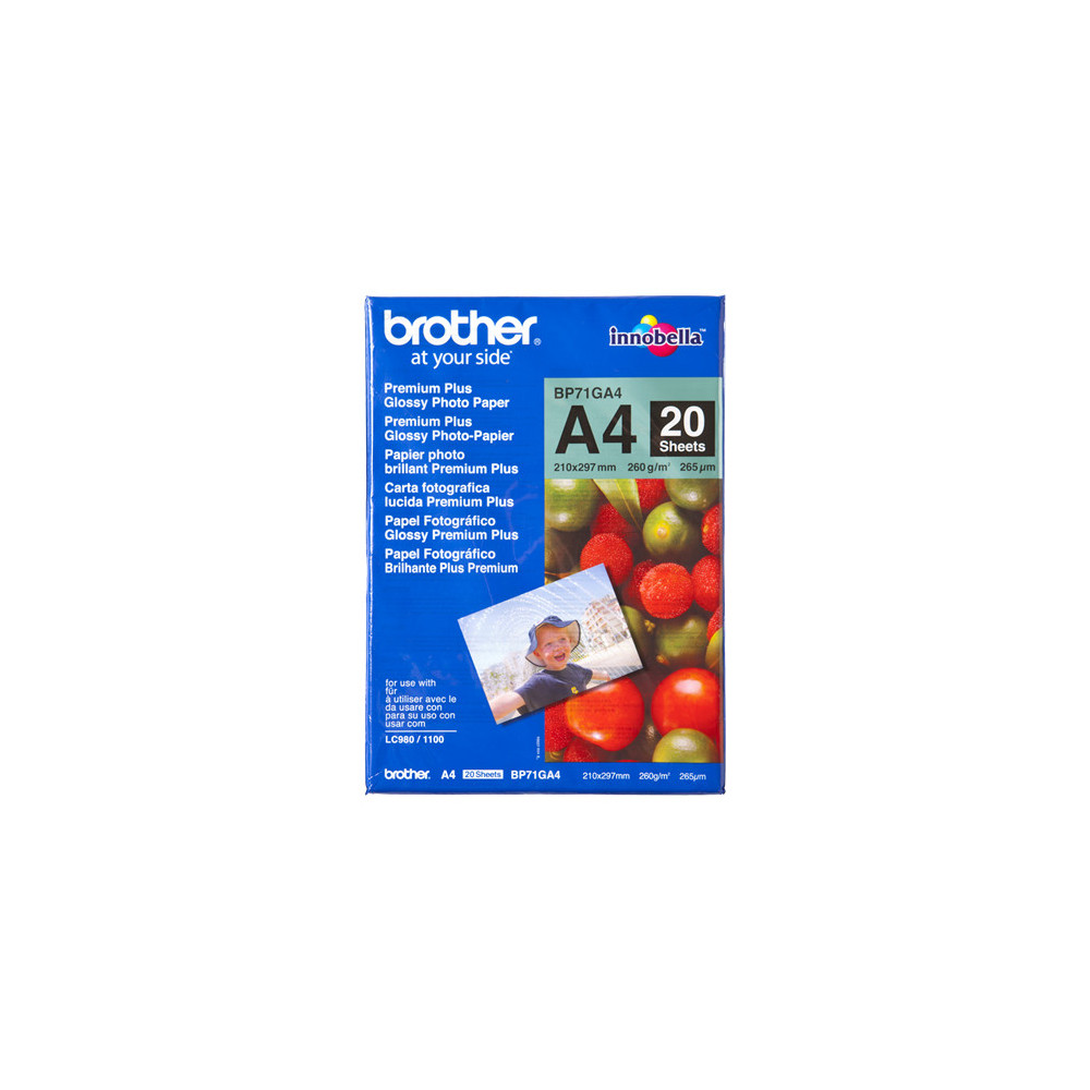 BP71GA4 BROTHER Papel Inkjet Glossy A4 20h 260g/m2