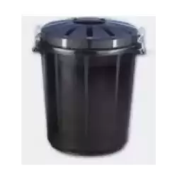 13260 CUBO BASURA REDONDO CON TAPA 70L NEGRO