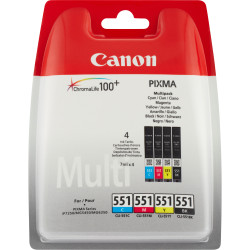 6509B009 Canon MG-5450/6350 IP7250 Cartucho Pack 4 colores CLI-551C/M/Y/BK (Blister+Alarma)