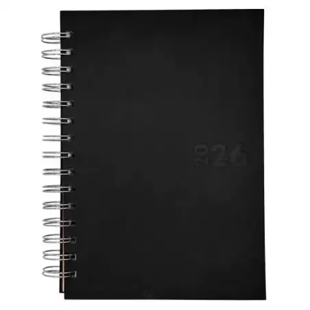 25002532 DIDEX AGENDA BOSTON ESPIRAL 21DZ DÍA PÁGINA 14.5X21CM NEGRO 2026