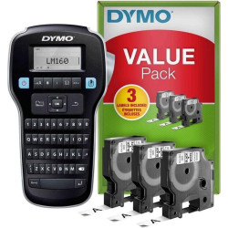 2142267 DYMO Rotuladora LABEL MANAGER 160 kit Etiquetadora + 3 rollos de cinta de etiquetas D13 cartuchos de etiquetas D (218...