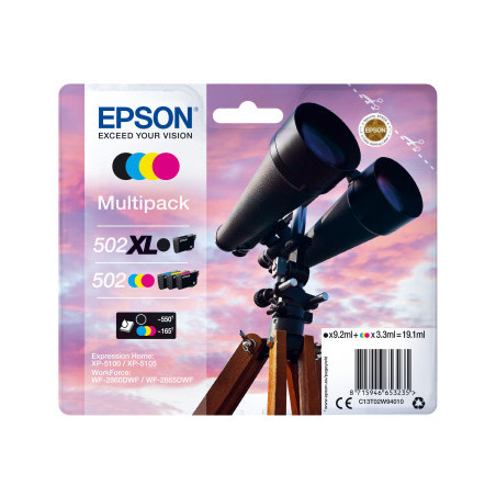 C13T02W94010 EPSON Multipack 4-colours 502 XL Black/Std. CMY