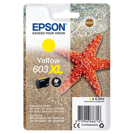 C13T03A44020 EPSON tinta amarilla XL Estrella de mar 1 tinta 603XL RF / AM Single
