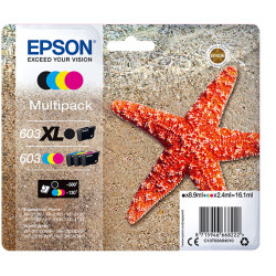 C13T03A94010 EPSON tinta MultiPack Std/XL Estrella de mar 4 tintas 603 XL negro/Std. CMY No Tag Multi