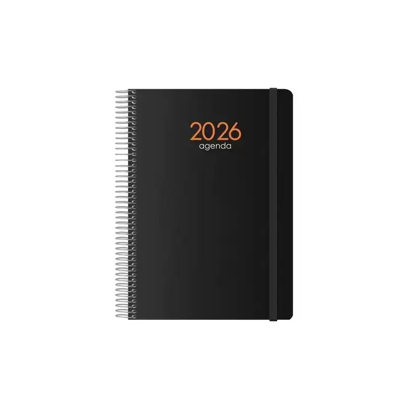 11620-2026 DOHE AGENDA ANUAL SYNCRO ESPIRAL 15X21CM DP CIERRE C/GOMA PP NEGRO 2026