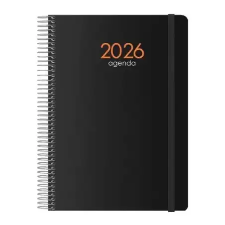 11620-2026 DOHE AGENDA ANUAL SYNCRO ESPIRAL 15X21CM DP CIERRE C/GOMA PP NEGRO 2026