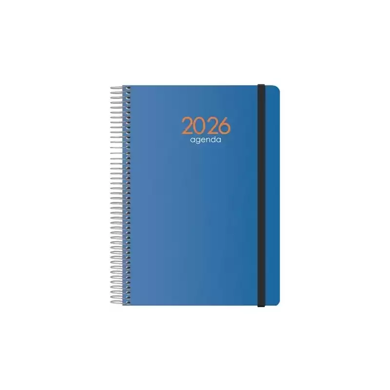 11628-2026 DOHE AGENDA ANUAL SYNCRO ESPIRAL 15X21CM DP CIERRE C/GOMA PP AZUL 2026