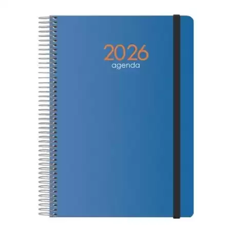 11628-2026 DOHE AGENDA ANUAL SYNCRO ESPIRAL 15X21CM DP CIERRE C/GOMA PP AZUL 2026