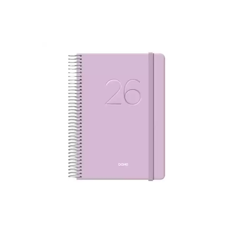 12574-2026 DOHE AGENDA ANUAL GLOSS ESPIRAL 12.5X18CM DP CIERRE C/GOMA MORADO 2026